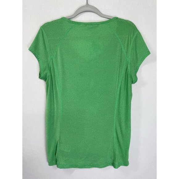 The North Face V-Neck Shirt Size Large Green Short Sleeve Lightweight Front Seam - Picture 4 of 9